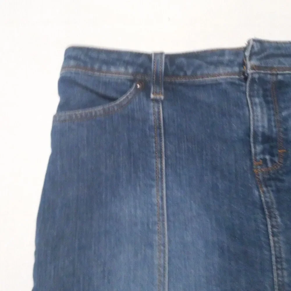 Vintage Y2K J.Crew Denim Mini Skirt-Size 6-Bareback-Medium Wash-Clean Girl